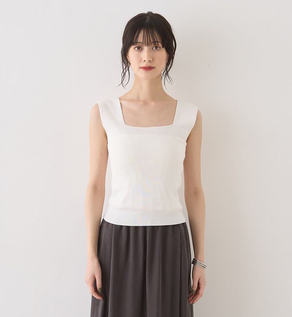 Rouge vif「テンセルコットン総針スクエアネックニットタンク」|キャミソール|
