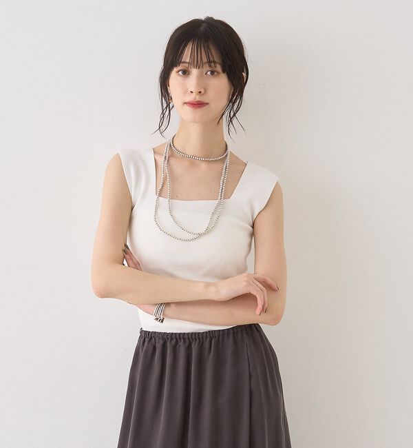 Rouge vif「テンセルコットン総針スクエアネックニットタンク」|キャミソール|