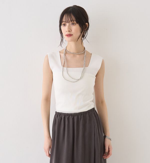 Rouge vif「テンセルコットン総針スクエアネックニットタンク」|キャミソール|