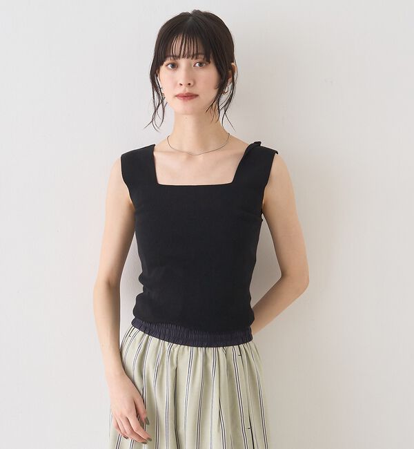 Rouge vif「テンセルコットン総針スクエアネックニットタンク」|キャミソール|