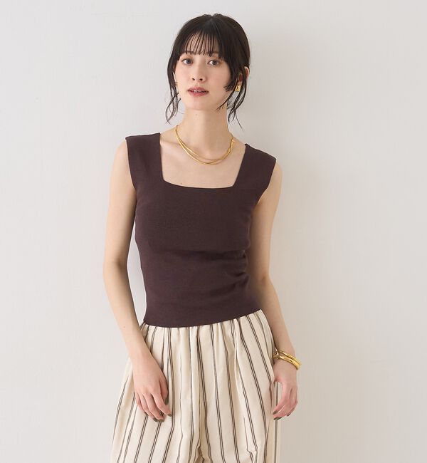 Rouge vif「テンセルコットン総針スクエアネックニットタンク」|キャミソール|
