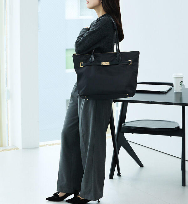 LOWELL things「【BLK追加予約/kariさんコラボ】多機能BELTEDナイロントート/A4/通」|ビジネスバッグ|