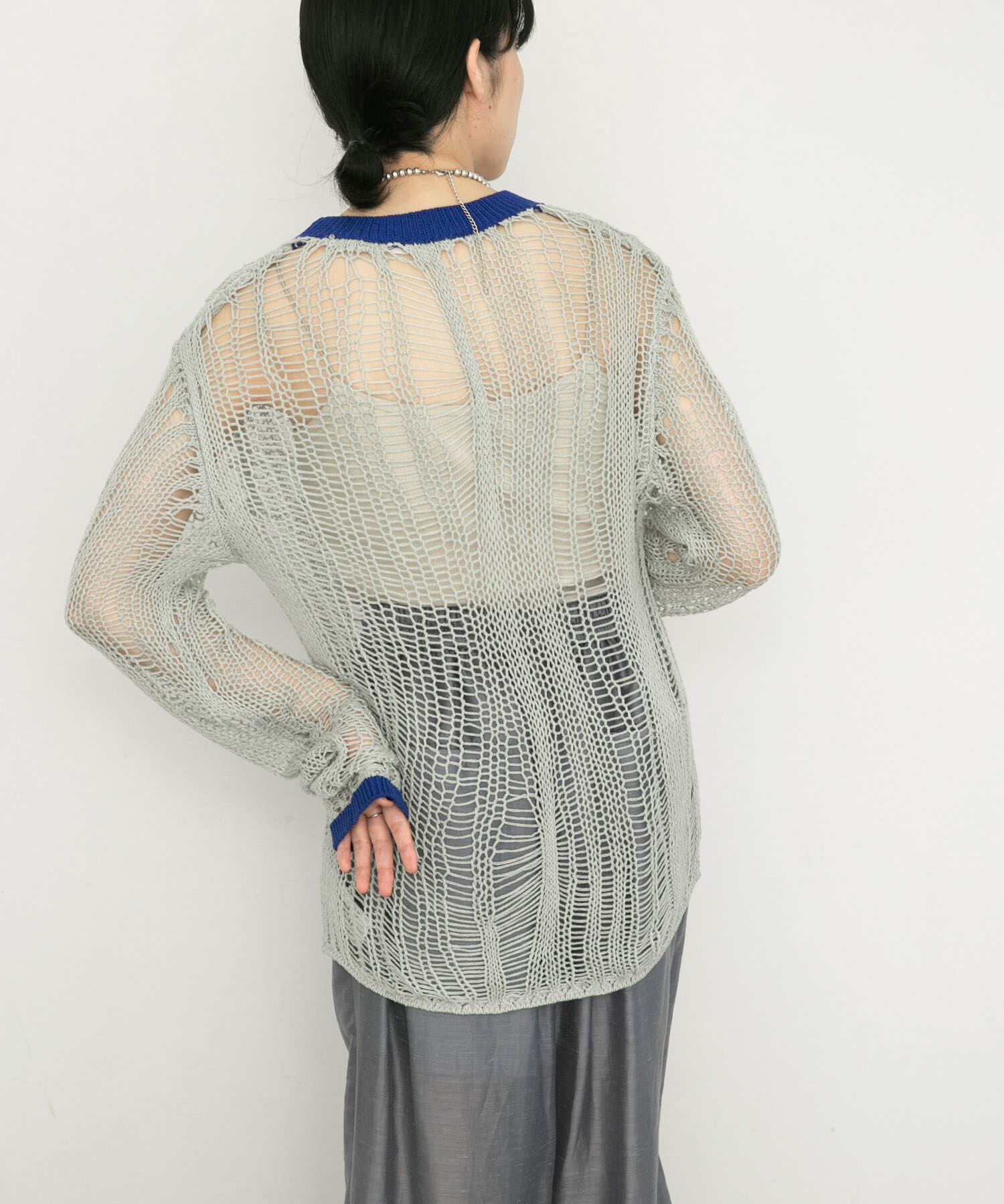  「ランダム透かし編みルーズニット」|ニット・セーター|