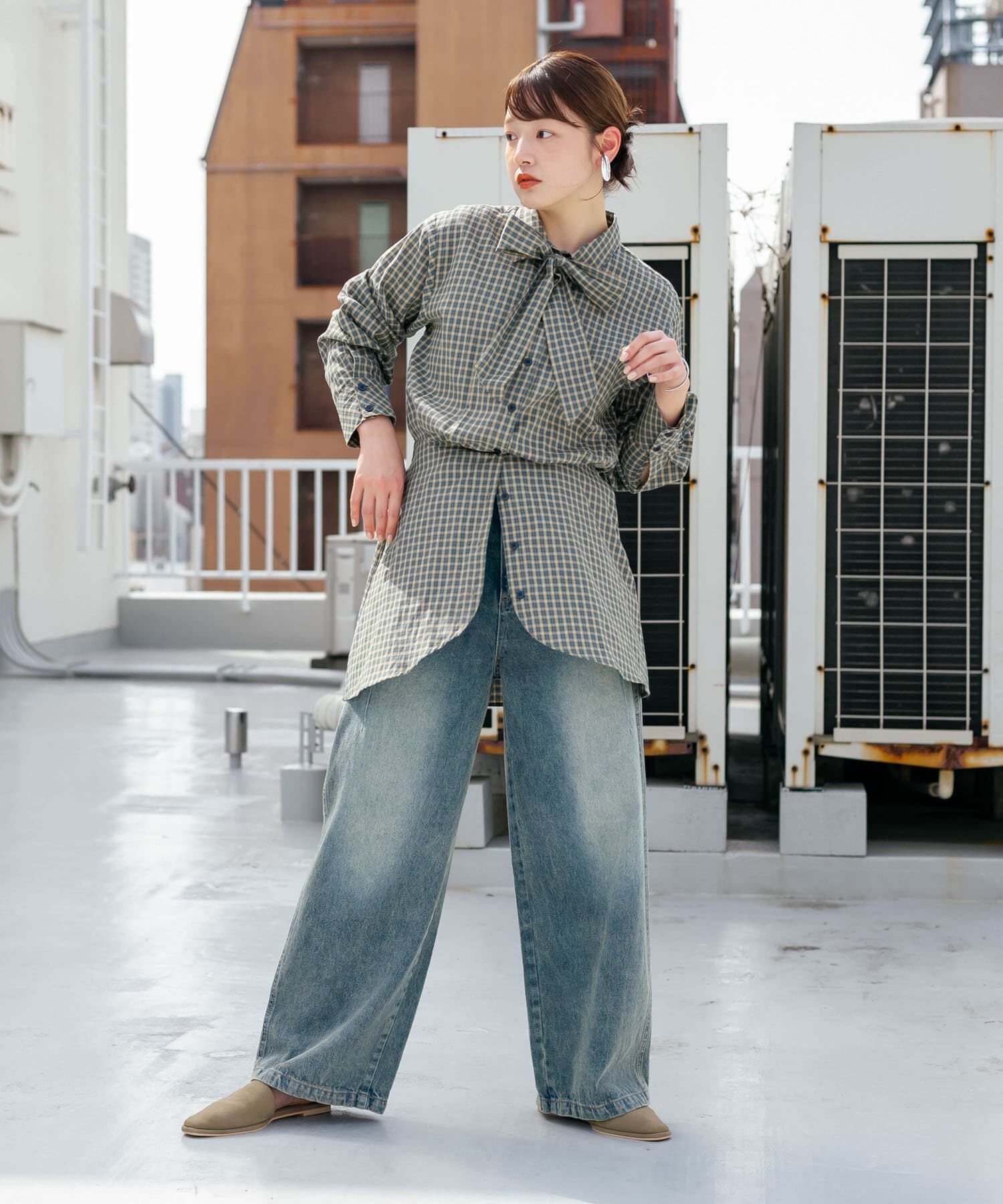  「ウエストマークチェックシャツ」|シャツ・ブラウス|