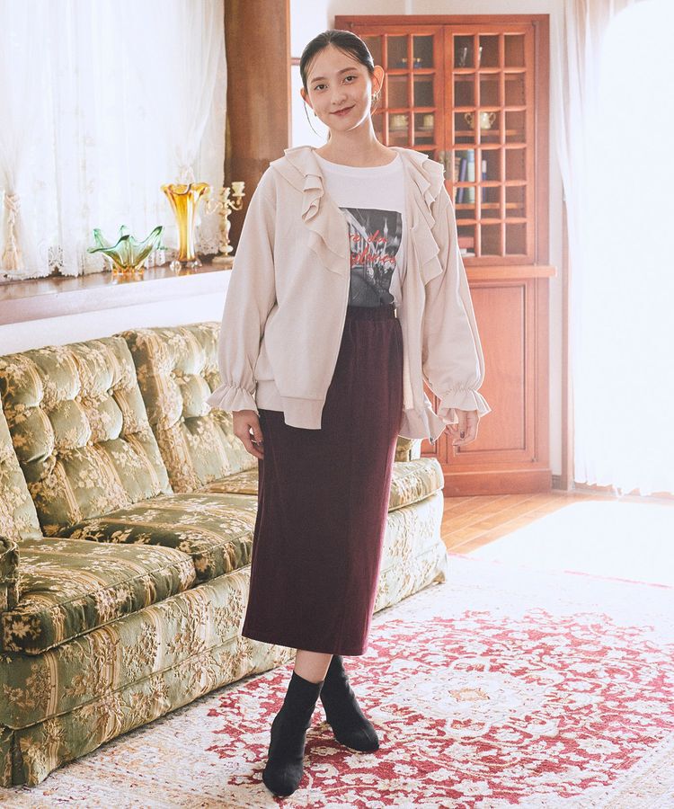 earth music&ecology「フリルカラーZipウラケブルゾン」|カーディガン|