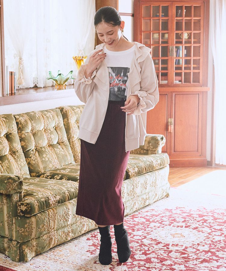 earth music&ecology「フリルカラーZipウラケブルゾン」|カーディガン|