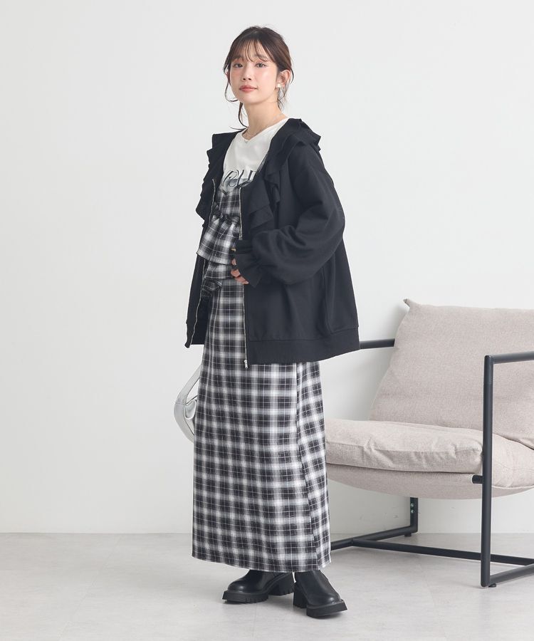 earth music&ecology「フリルカラーZipウラケブルゾン」|カーディガン|