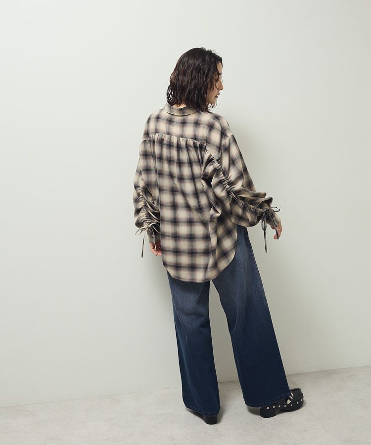 Green Parks「・ELENCARE DUE チェックギャザーシャツ」|シャツ・ブラウス|