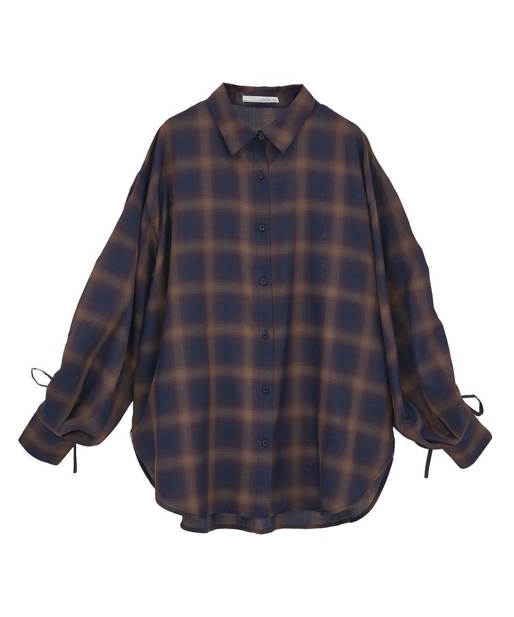 Green Parks「・ELENCARE DUE チェックギャザーシャツ」|シャツ・ブラウス|