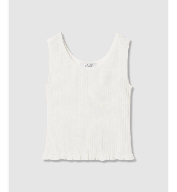 LOULOU WILLOUGHBY「【LOULOU WILLOUGHBY】ワイドリブヘムフリルタンク」|タンクトップ|