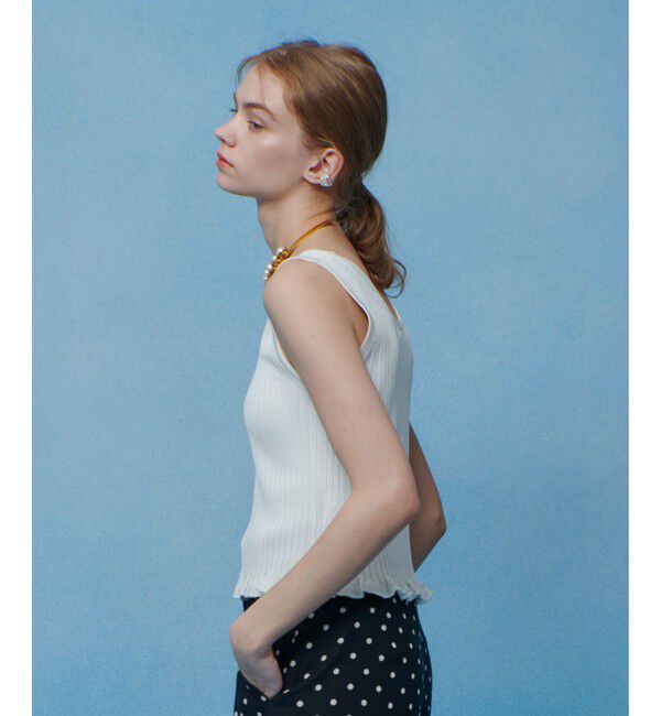 LOULOU WILLOUGHBY「【LOULOU WILLOUGHBY】ワイドリブヘムフリルタンク」|タンクトップ|