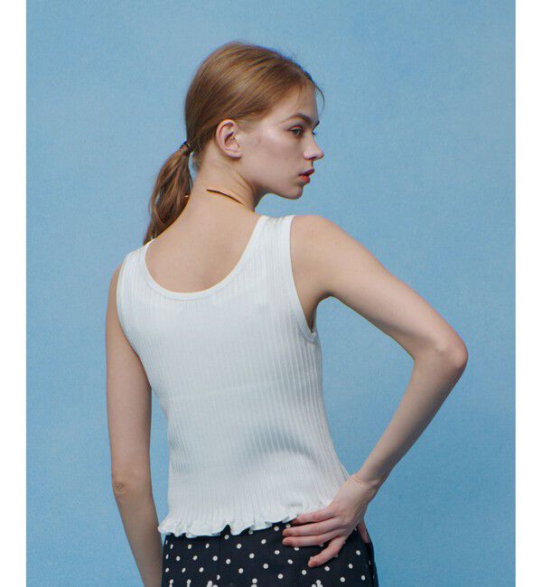 LOULOU WILLOUGHBY「【LOULOU WILLOUGHBY】ワイドリブヘムフリルタンク」|タンクトップ|