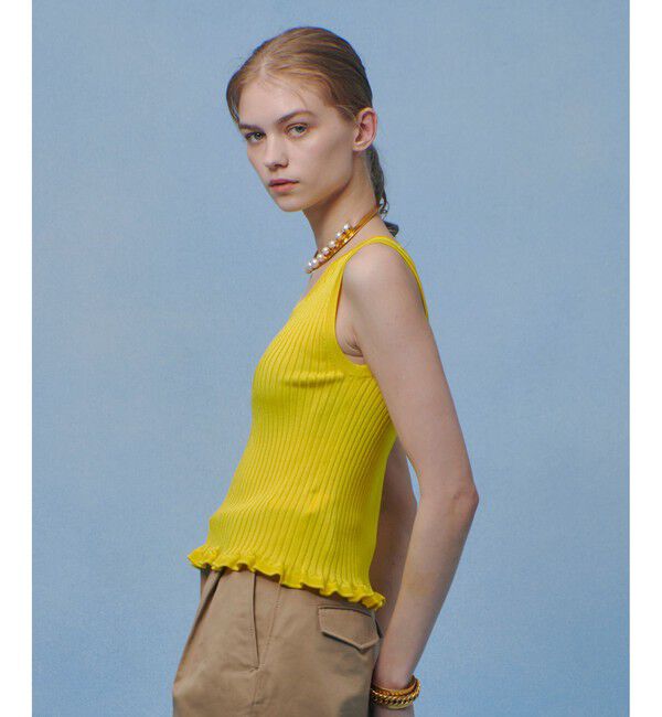 LOULOU WILLOUGHBY「【LOULOU WILLOUGHBY】ワイドリブヘムフリルタンク」|タンクトップ|