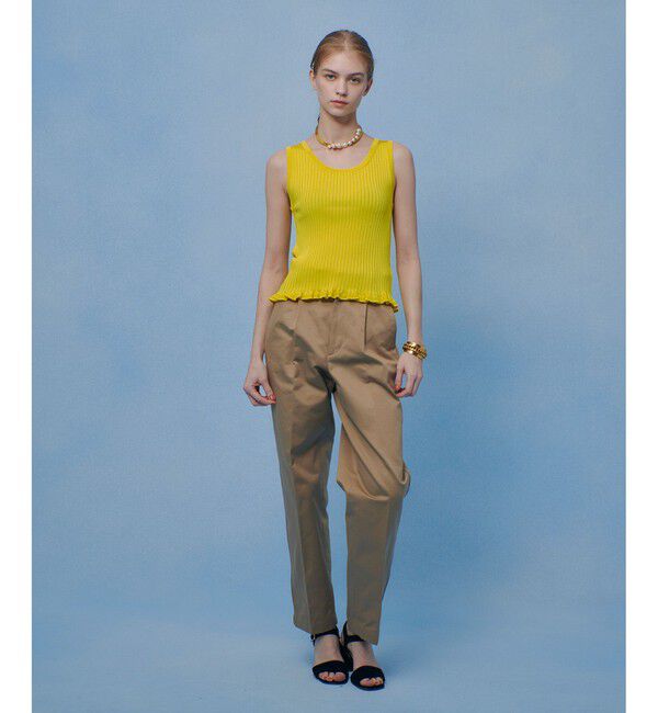 LOULOU WILLOUGHBY「【LOULOU WILLOUGHBY】ワイドリブヘムフリルタンク」|タンクトップ|