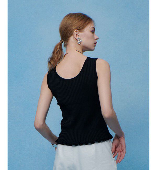 LOULOU WILLOUGHBY「【LOULOU WILLOUGHBY】ワイドリブヘムフリルタンク」|タンクトップ|