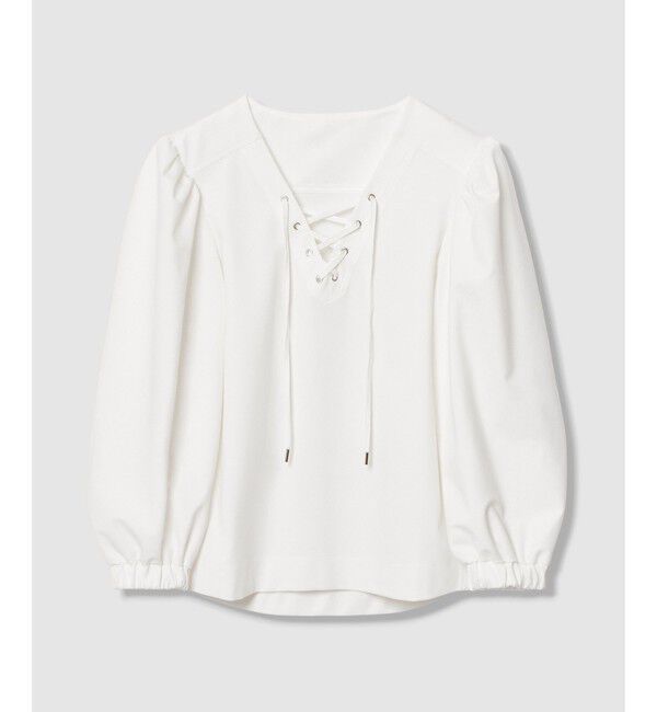 LOULOU WILLOUGHBY「【LOULOU WILLOUGHBY】モックロディレースアップマリンプルオーバー」|Tシャツ・カットソー|