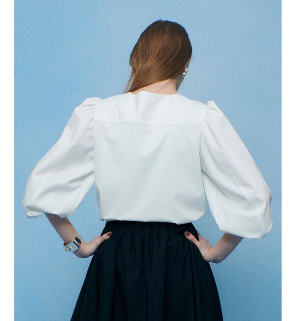 LOULOU WILLOUGHBY「【LOULOU WILLOUGHBY】モックロディレースアップマリンプルオーバー」|Tシャツ・カットソー|