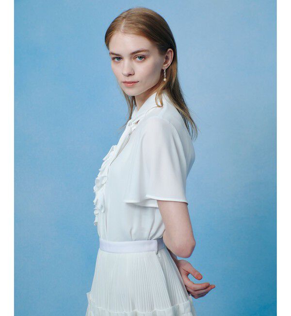 LOULOU WILLOUGHBY「【LOULOU WILLOUGHBY】ペタルフリルフレアスリーブブラウス」|シャツ・ブラウス|