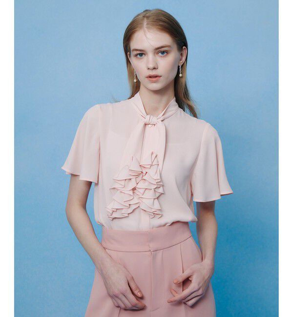 LOULOU WILLOUGHBY「【LOULOU WILLOUGHBY】ペタルフリルフレアスリーブブラウス」|シャツ・ブラウス|