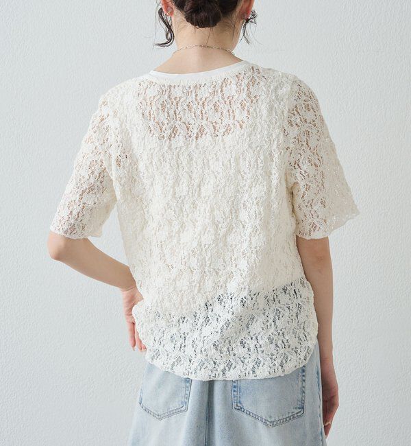  「ストレッチレースTシャツ」|プルオーバー|