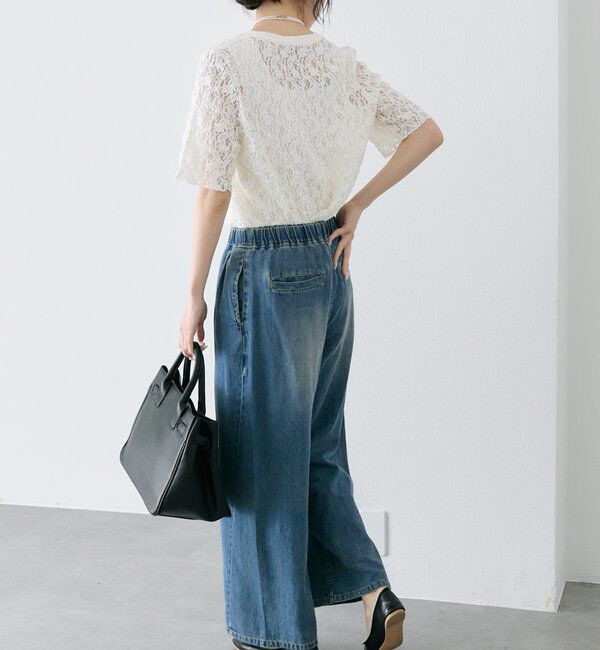  「ストレッチレースTシャツ」|プルオーバー|