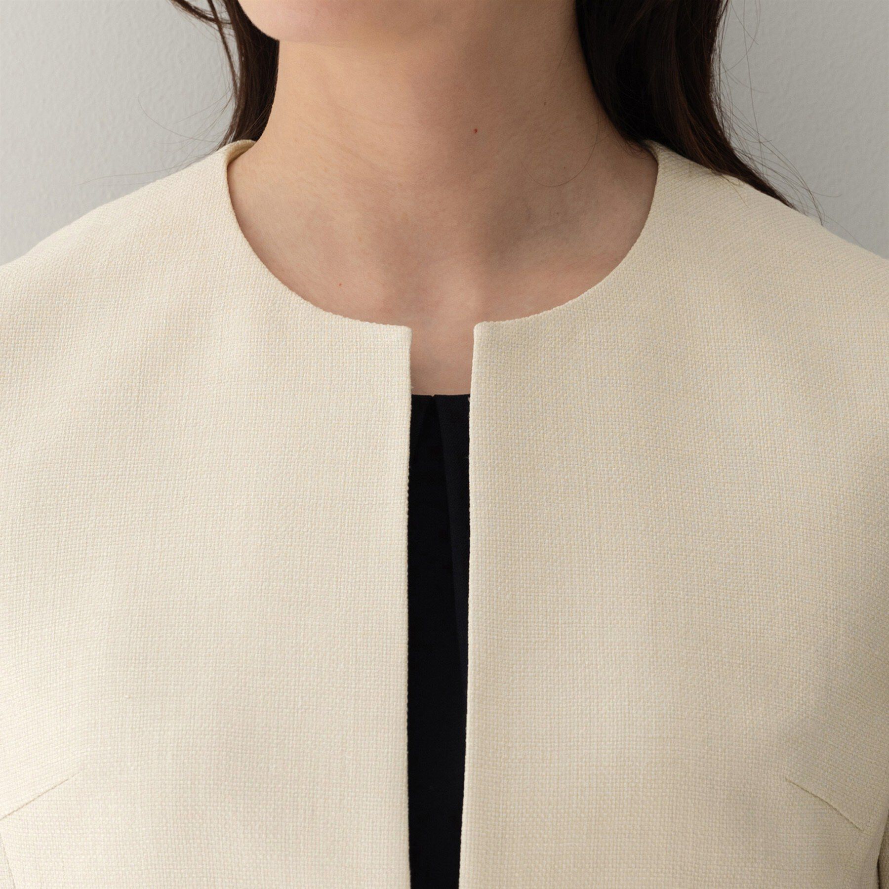 UNTITLED「ミニマルシルエットジャケット」|ノーカラージャケット|