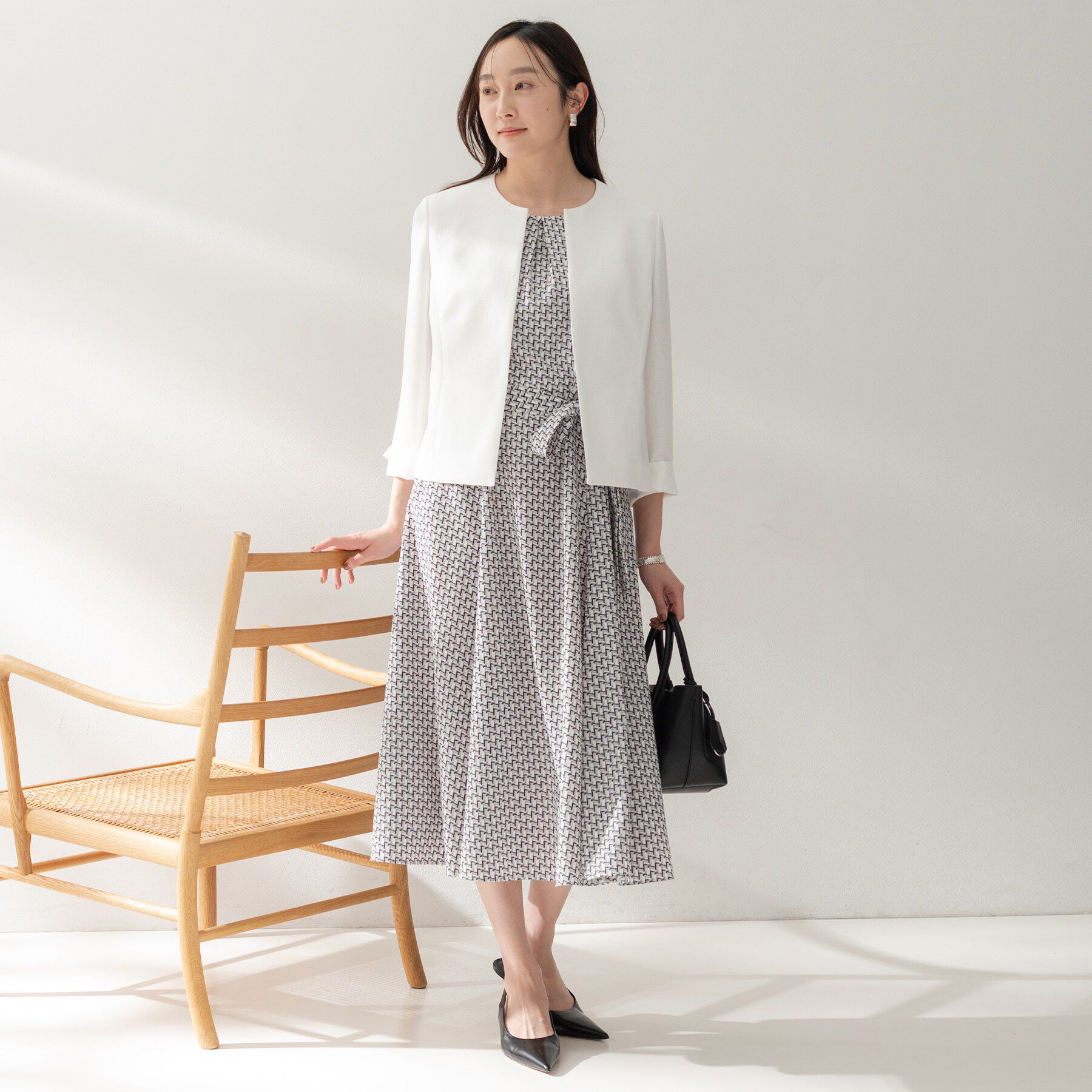 UNTITLED「ミニマルシルエットジャケット」|ノーカラージャケット|