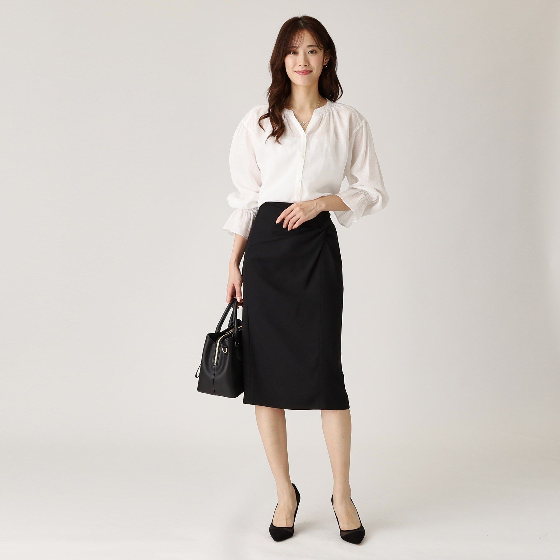 COUP DE CHANCE「【ラミー100％／洗える】ギャザーブラウス」|シャツ・ブラウス|