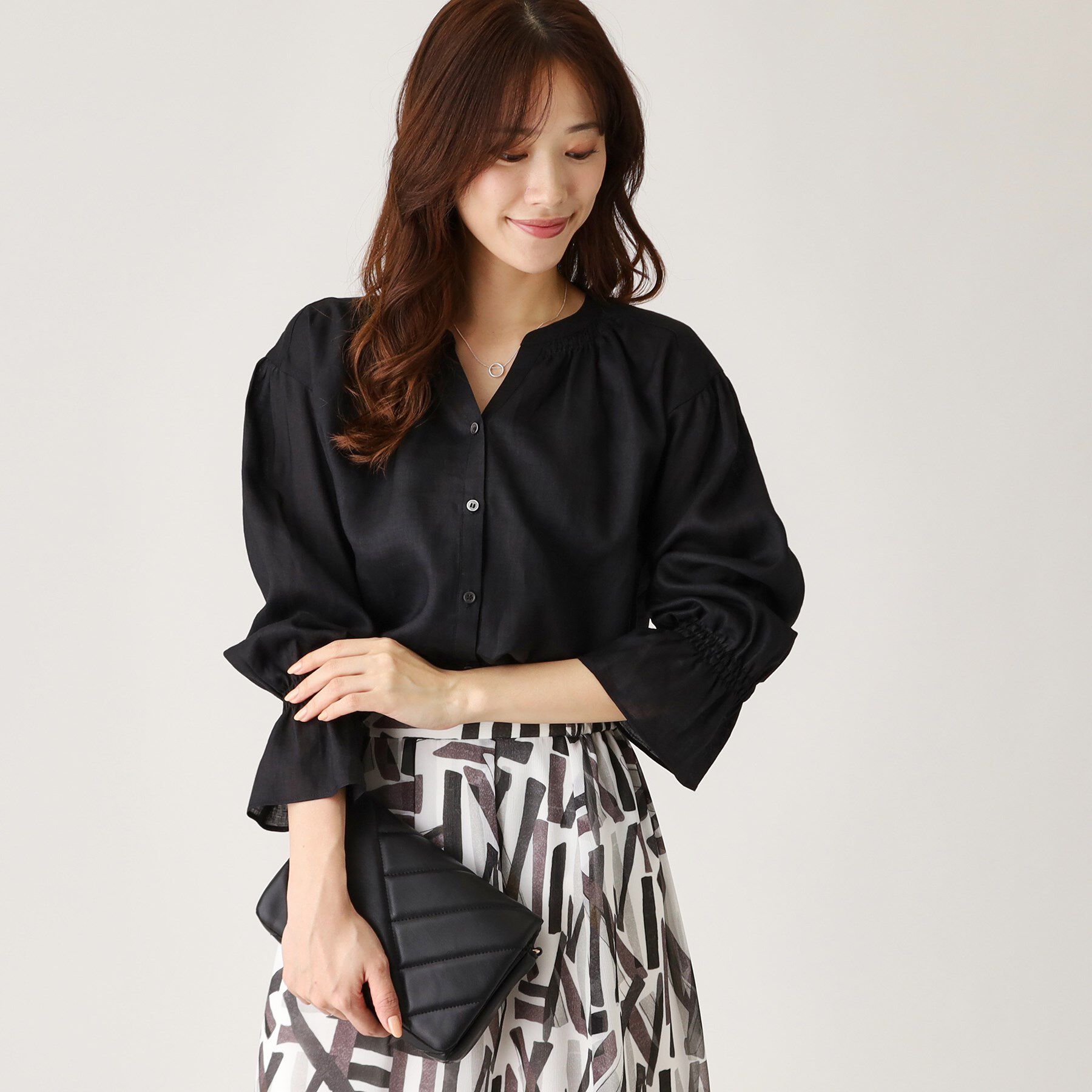 COUP DE CHANCE「【ラミー100％／洗える】ギャザーブラウス」|シャツ・ブラウス|