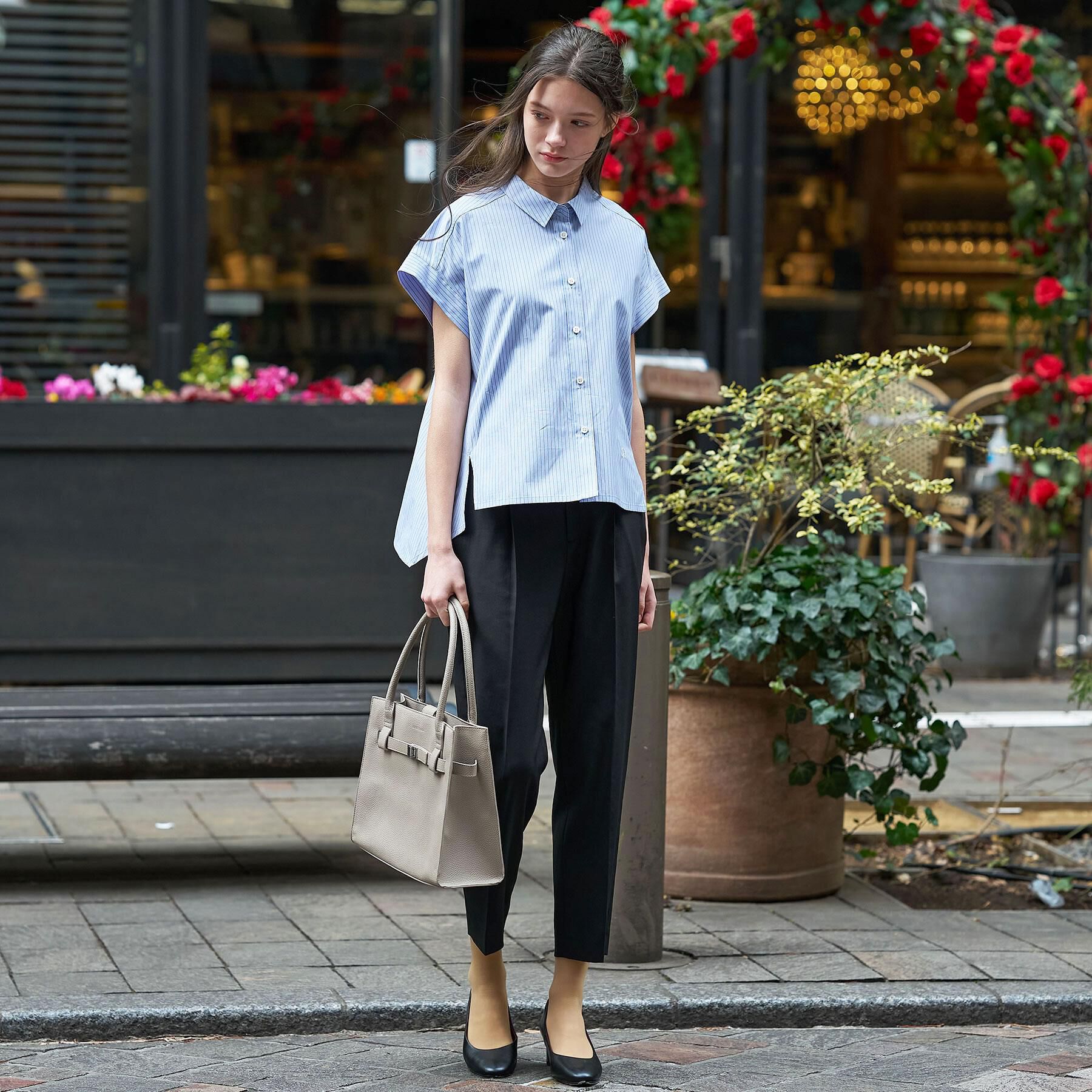 DRESSTERIOR「【毎年人気/ウォッシャブル】バックフレア ストライプシャツ」|シャツ・ブラウス|