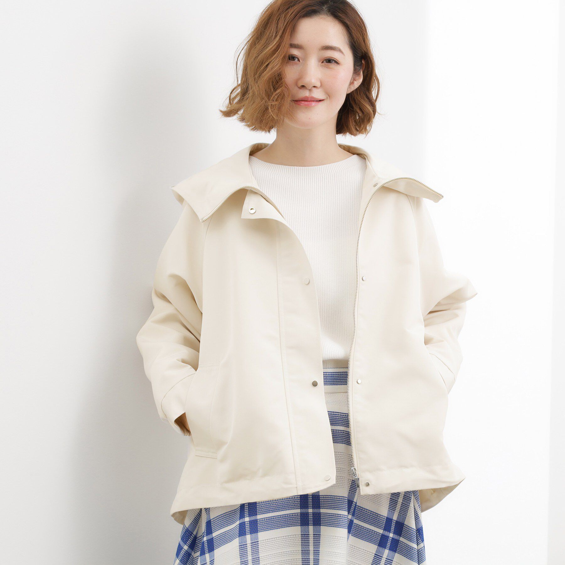 grove「【貴島明日香さん着用】【撥水】きれいめに着こなせるマウンテンパーカ」|ブルゾン・スタジャン|オフ(003)