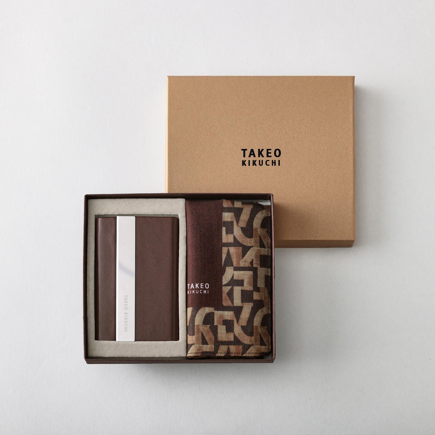 TAKEO KIKUCHI「ハンカチ名刺入れセット」|その他|ブラウン(043)