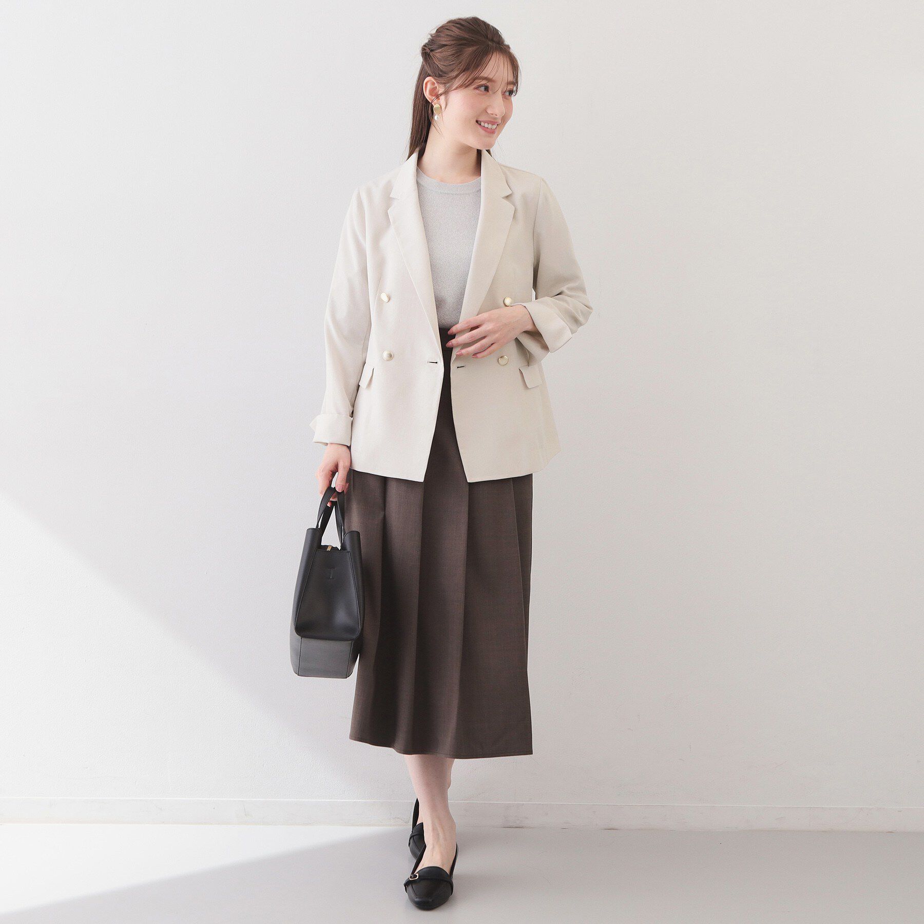 index「多機能ダブルブレストテーラードジャケット【洗濯機OK/接触冷感/吸水速乾/イージーアイロン/防シワ】」|テーラードジャケット|