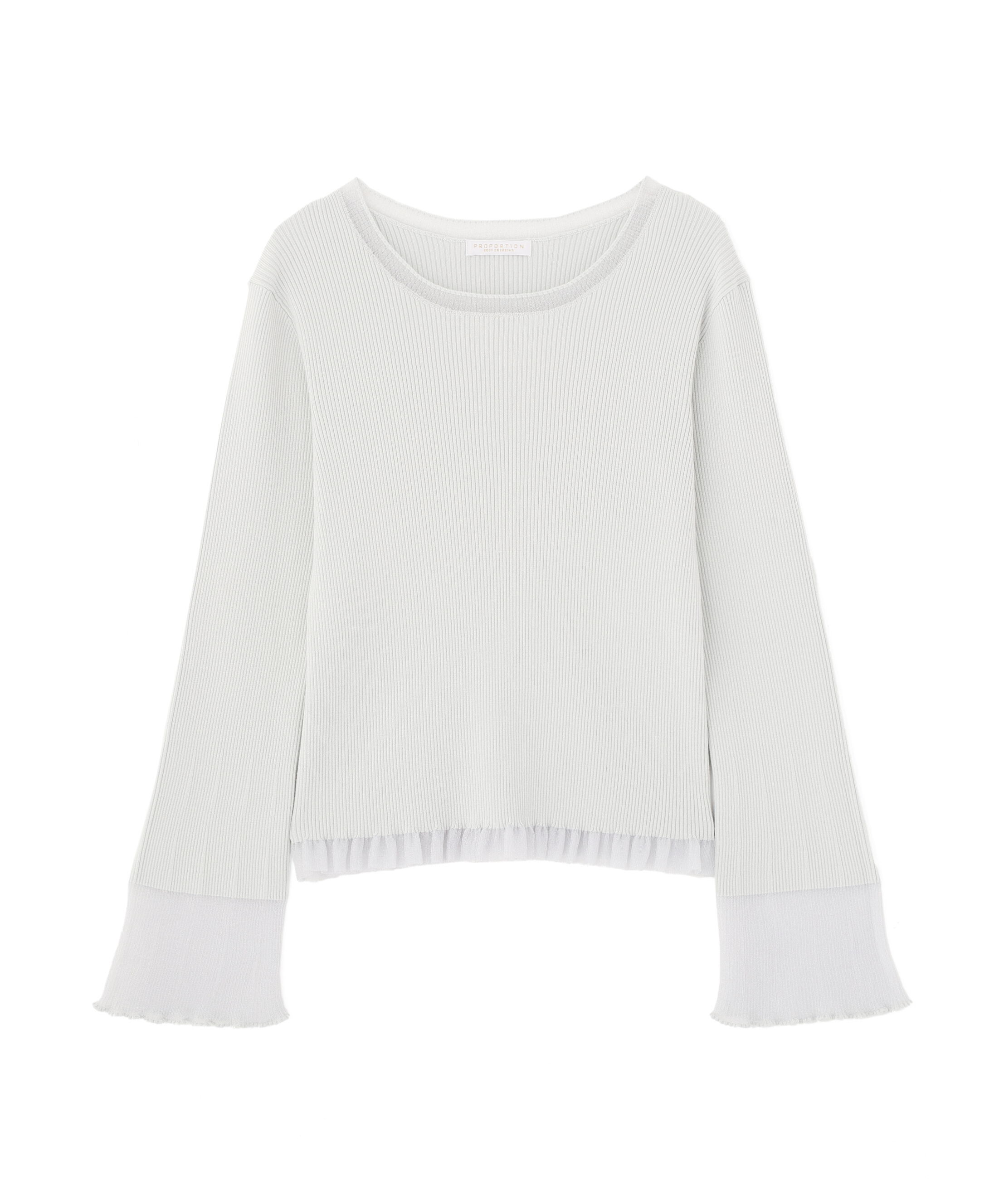 PROPORTION BODY DRESSING「部分シアーフレアスリーブニットトップス　26SS」|ニット・セーター|
