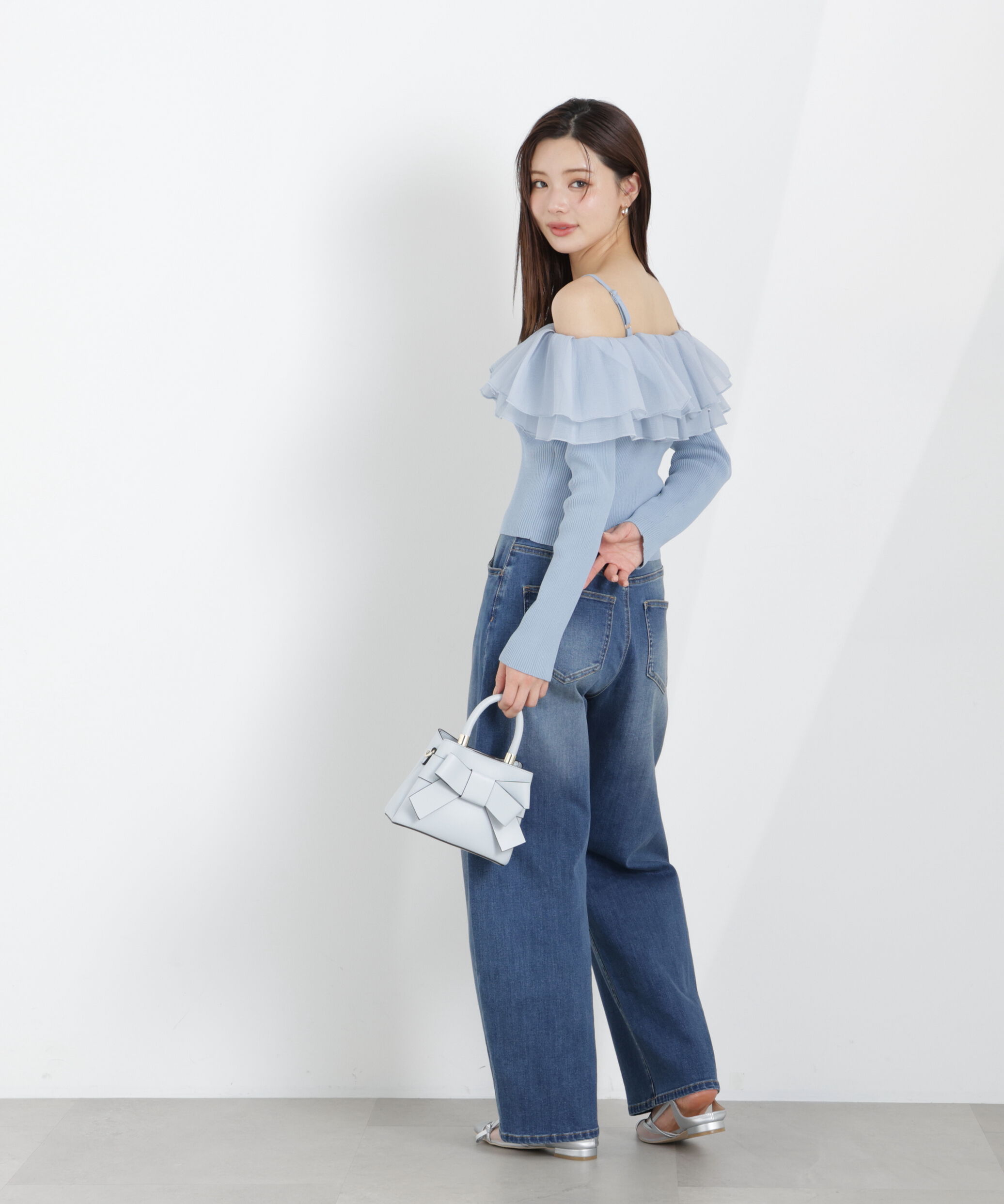 PROPORTION BODY DRESSING「〈a/mie〉フリルリブニット　26SS」|カーディガン|