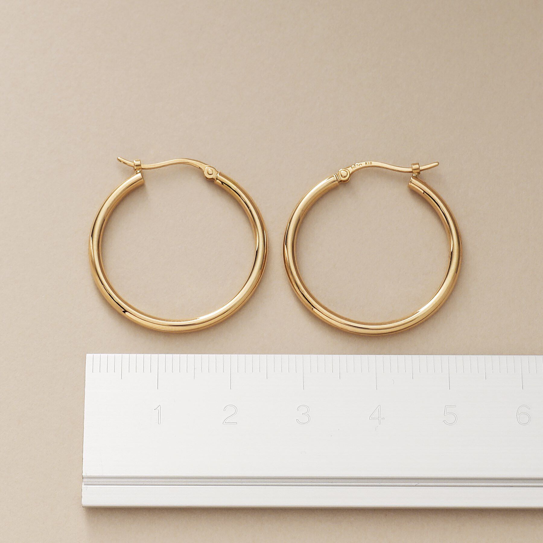 COCOSHNIK「K18中空丸線 フープピアス大」|ピアス|