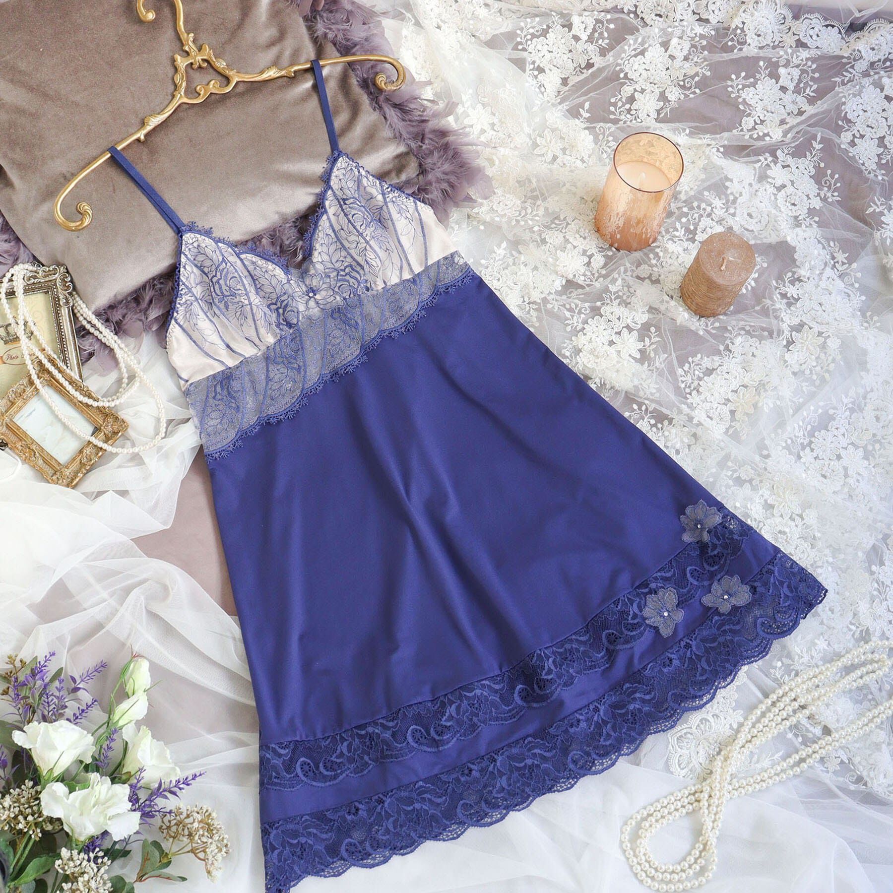 Risa Magli「ジョセリン スリップ」|キャミソール|ブルー(092)