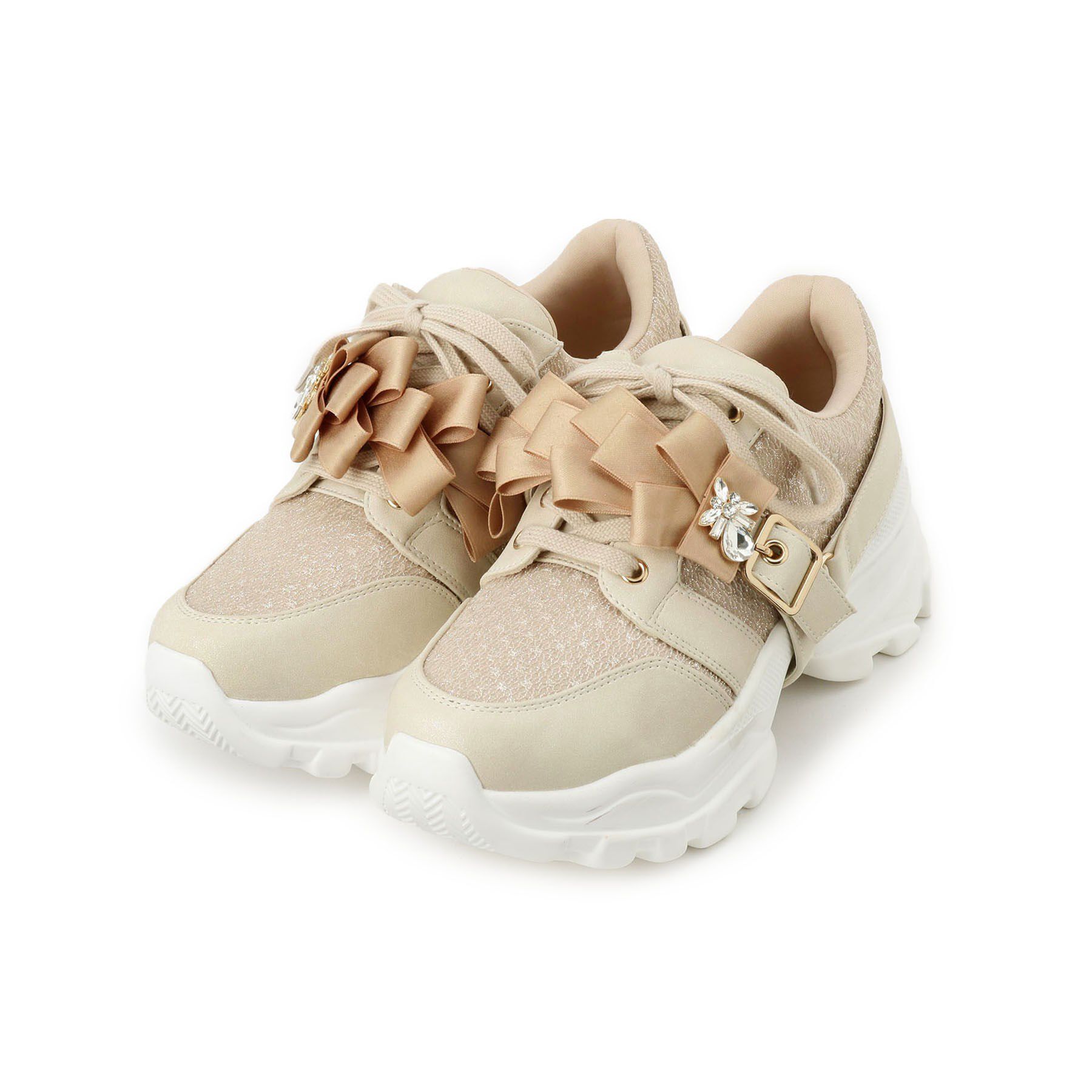 ESPERANZA「ツインリボンベルト付きラメスニーカー」|スニーカー|