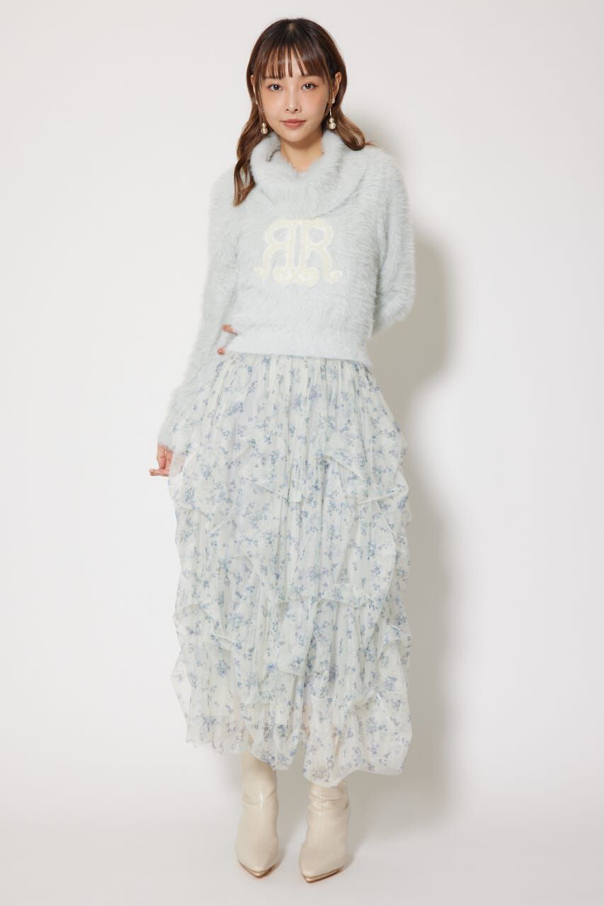 rienda「ボタニカルRロゴニットトップス」|ニット・セーター|