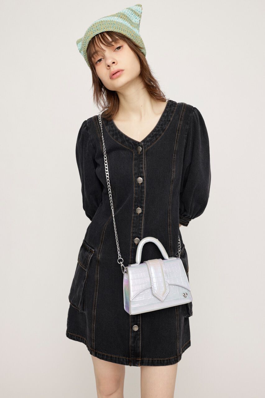 SLY「V NECK DENIM ショートワンピース」|ワンピース|