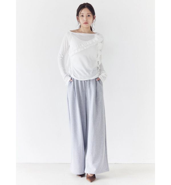 CALNAMUR「コサージュフリルオフショルトップス」|Tシャツ・カットソー|