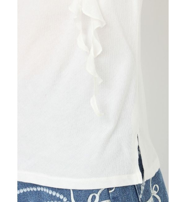 CALNAMUR「コサージュフリルオフショルトップス」|Tシャツ・カットソー|