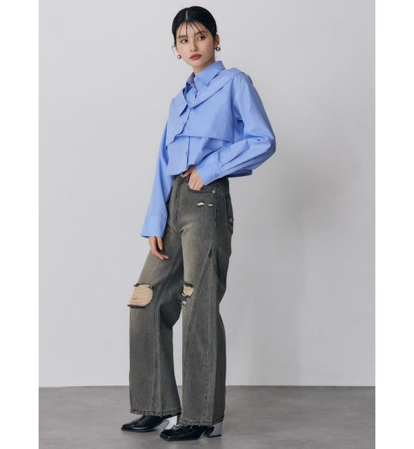 MURUA「スクエアポインテッドミュール」|パンプス|