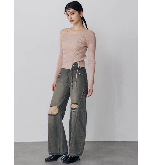 MURUA「スクエアポインテッドミュール」|パンプス|