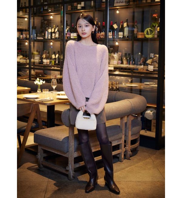 LAGUNAMOON「バックデザインファーラメニットプルオーバー」|ニット・セーター|