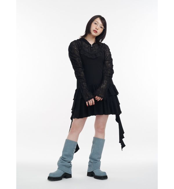 jouetie「ギャザースリーブレースフーディ」|Tシャツ・カットソー|