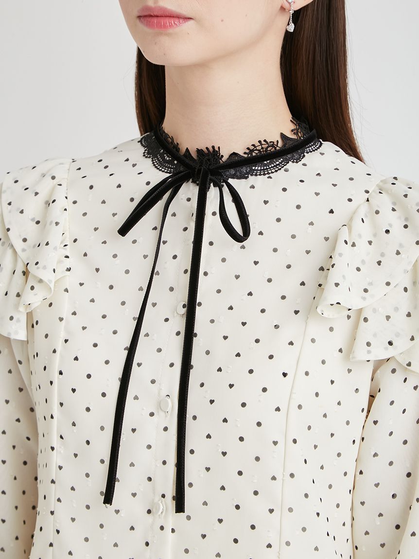 CELFORD「【洗える】ハートドットプリントブラウス」|シャツ・ブラウス|
