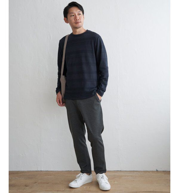 IKKA LOUNGE「ランダムリップルボーダーロンT」|Tシャツ・カットソー|