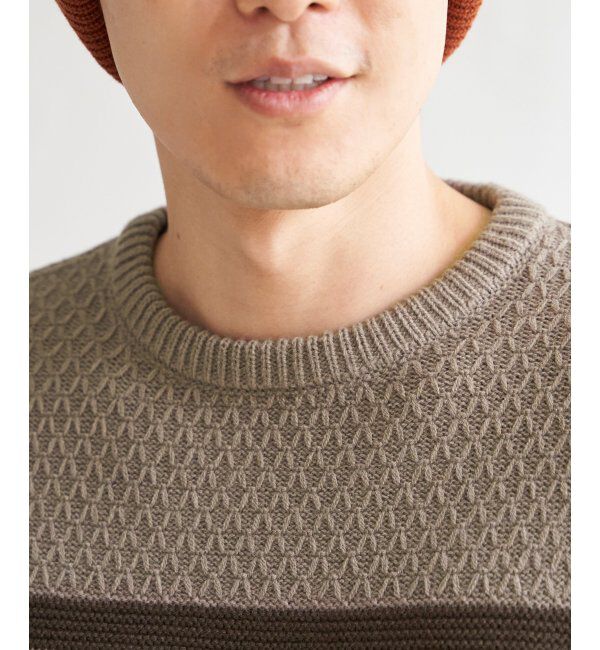 ikka「モールミックスボーダーニット」|プルオーバー|
