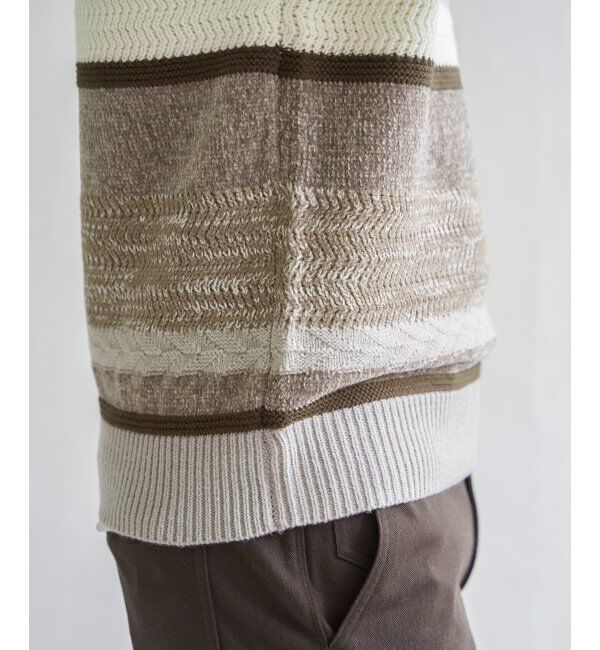 ikka「モールミックスボーダーニット」|プルオーバー|